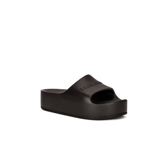 Balenciaga 'Mono' Black Rubber Slides Size 8 - Picture 1 of 6